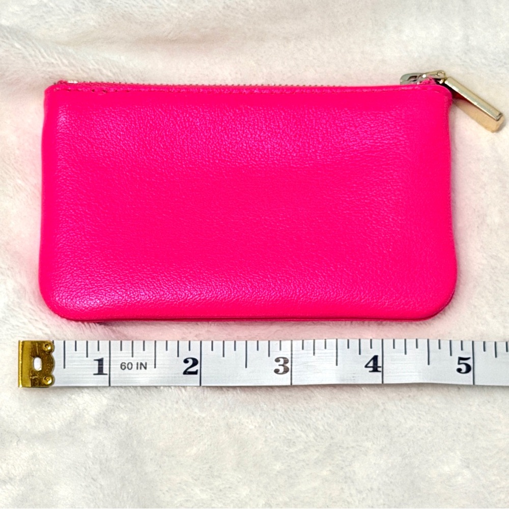 Italic Neon Pink Gold Coin Purse like new leather - Picture 3 of 4
